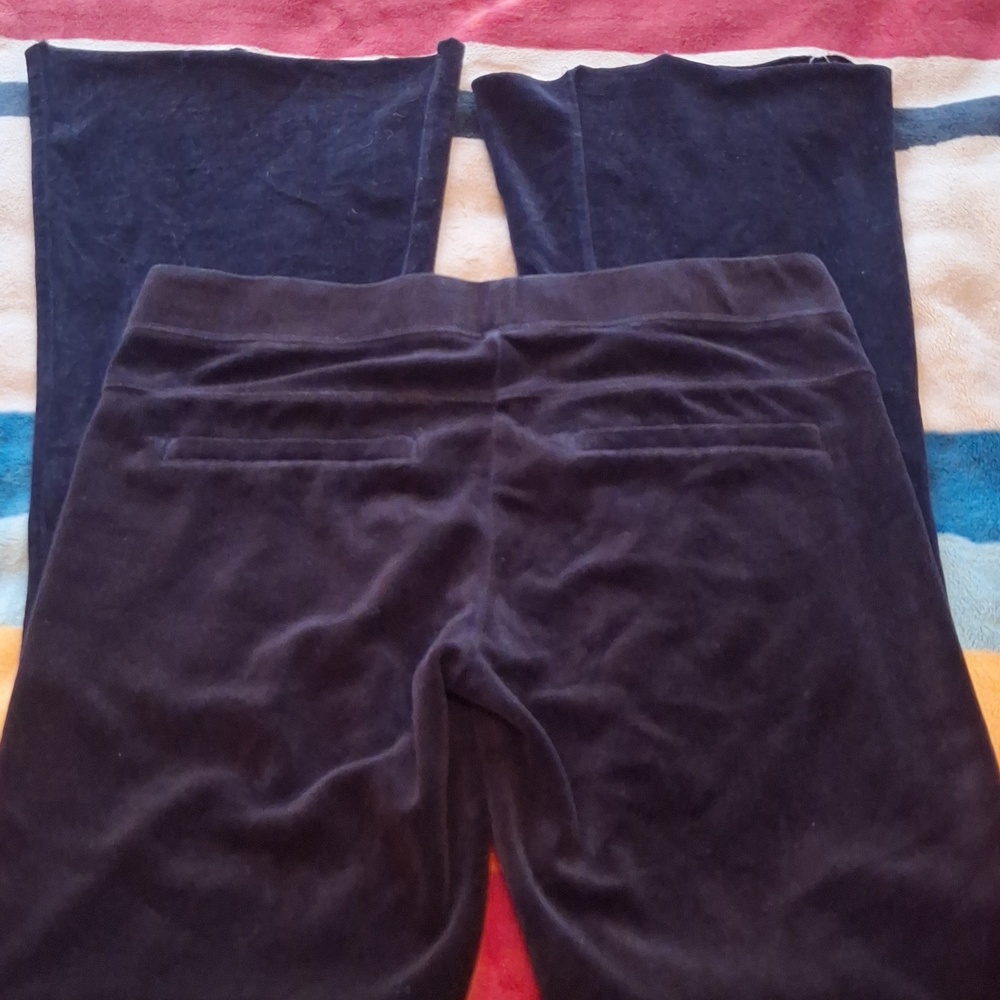 Pull On Black Velour Dragon Super Soft Sexy Sweat Pants No Tag Inside - Picture 3 of 4